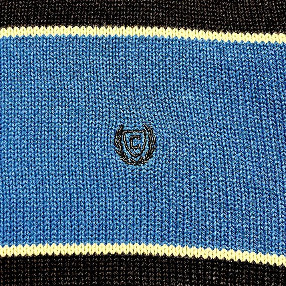 Chaps Men's XL sweater Like new! Navy and blue stripes crew neck long sleeve - Picture 6 of 6